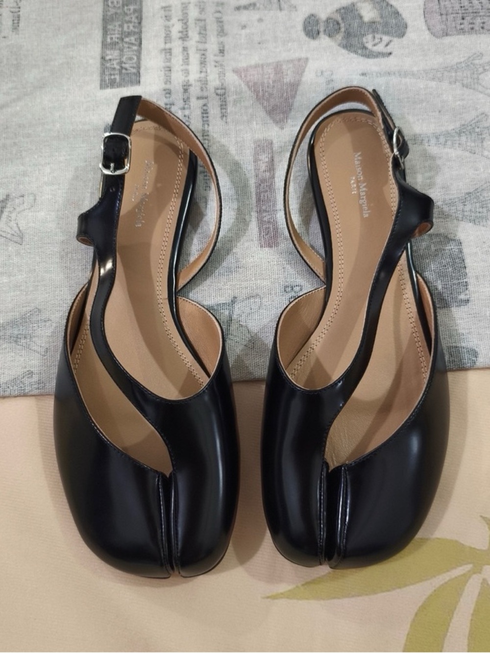 Maison Martin Margiela Black Tabi Slingback Mules